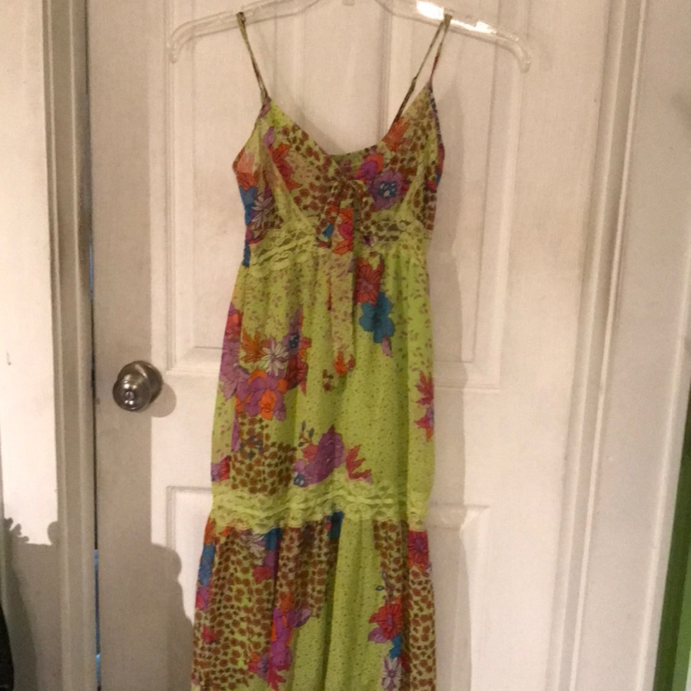 Floral Sheer Tiered Maxi Dress